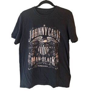 <2pcs SET sz M & L!> Johnny Cash Man in Black Tennessee T-shirts Country Band T